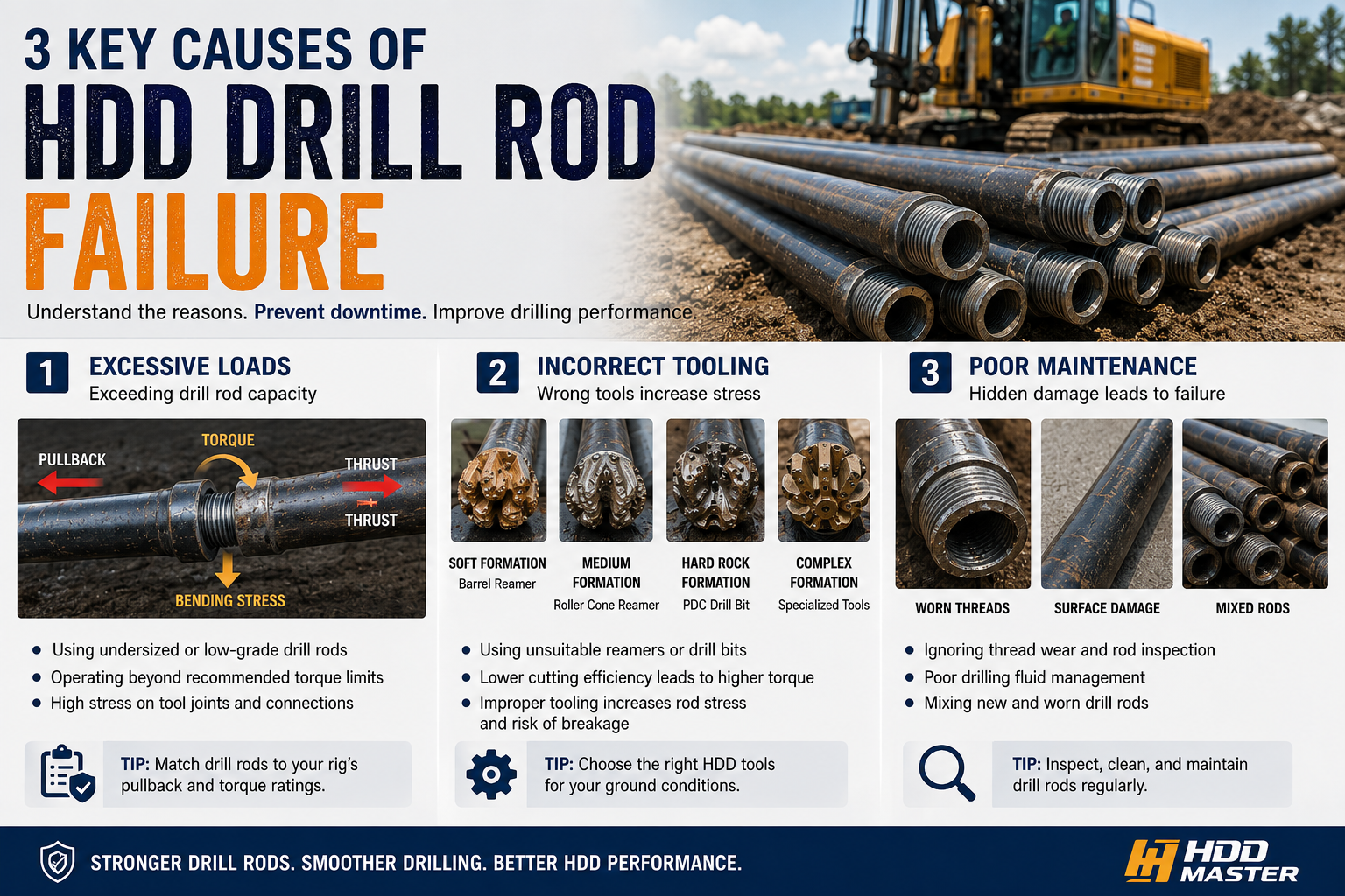 Why Do Your Drill Rods Keep Breaking? 3 Key Causes of HDD Drill Rod Failure